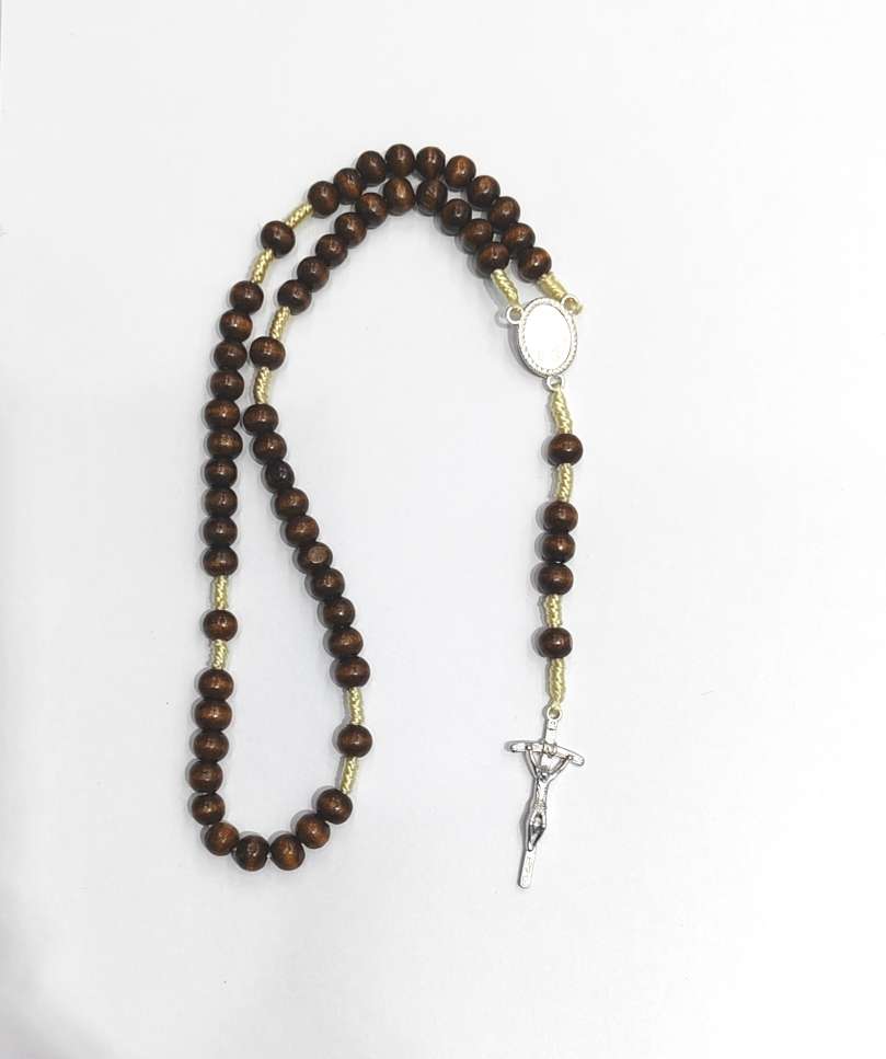 念珠吊坠木质串珠编织8MM木珠三角DIY圣餐洗礼跨境饰品批发