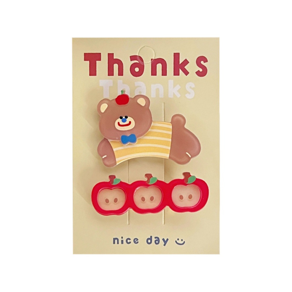 cute cartoon cute pet barrettes girl heart all-match acrylic hair accessories temperamental bangs clip cropped hair clip barrettes set wholesale Item Picture