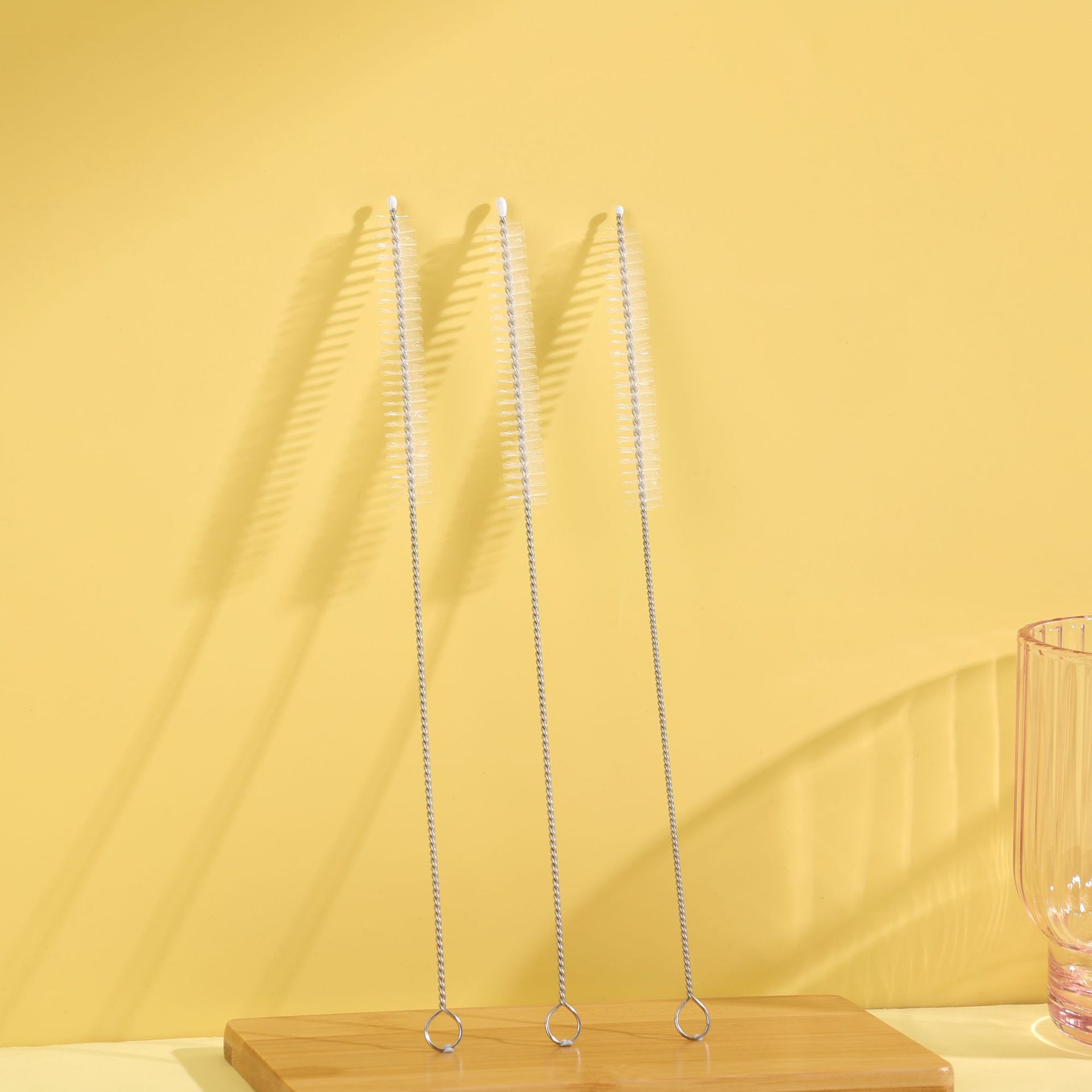 stainless steel straw cleaning brush feeding bottle test tube cup cleaning tool kitchen gap cleaning spiral head brush details Picture