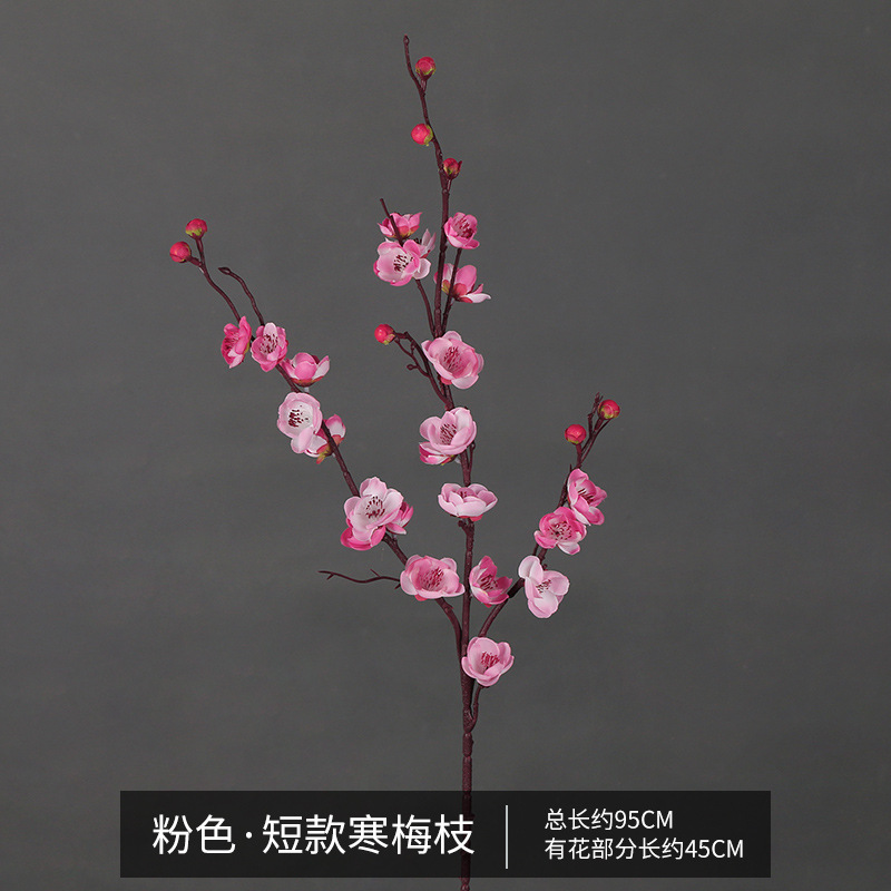 factory wholesale emulational plum wintersweet red plum blossom cherry blossom fake plum blossom silk flower fake flower peach blossom artificial flower details Picture