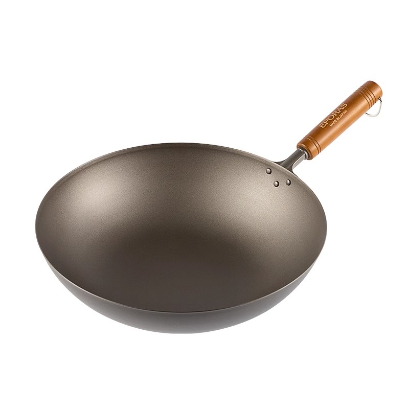 eporas Japanese imported household wok, pure titanium wok, cooking wok, harmless coating, not easy to stick, titanium gold wok Specification image