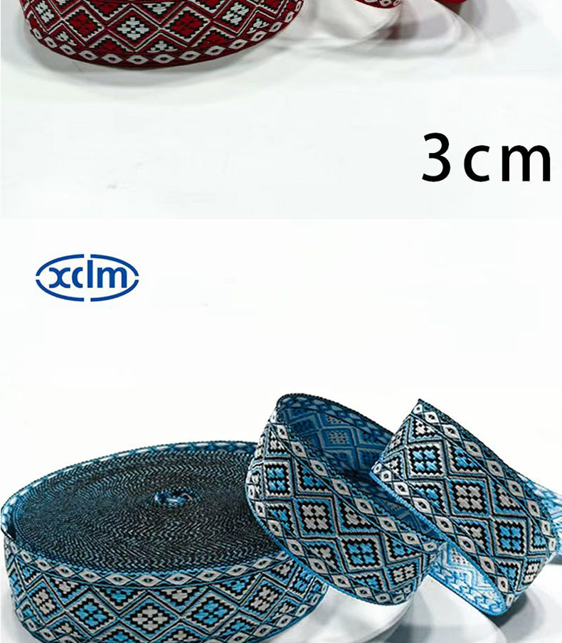 Fashionable 3.2cm new ethnic style jacquard hemmed webbing fabric, exquisite collar, ethnic minority clothing accessory belt pic 11