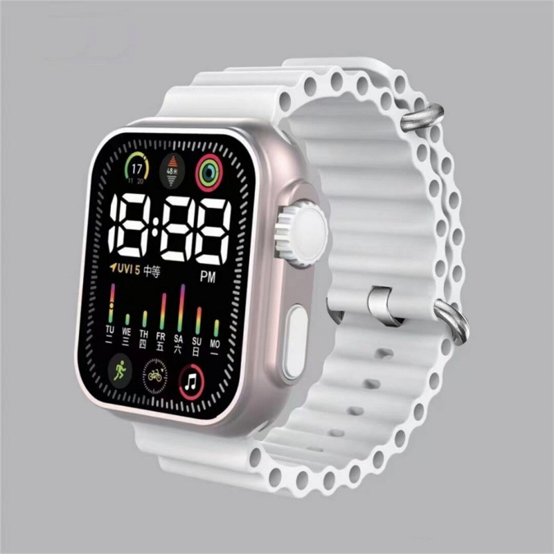 new led electronic watch o7 ocean with net red fashion numbers sports student led electronic watch Specification drawing