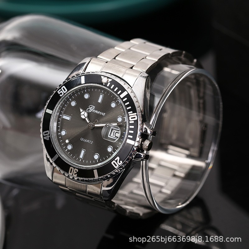 factory in stock supply black water ghost watch men's luminous water stainless steel with calendar men's watch quartz non-mechanical Application Scenario