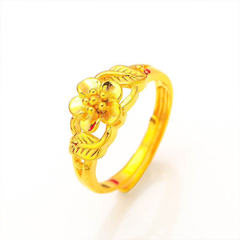 vietnam placer gold ring women's electroplated 24k simulation gold jewelry wedding supplies supplies for night market ring wholesale Item Picture