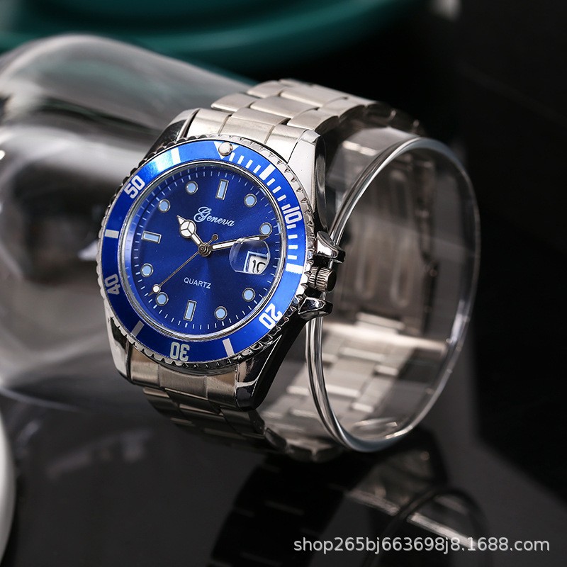 factory in stock supply black water ghost watch men's luminous water stainless steel with calendar men's watch quartz non-mechanical full figure