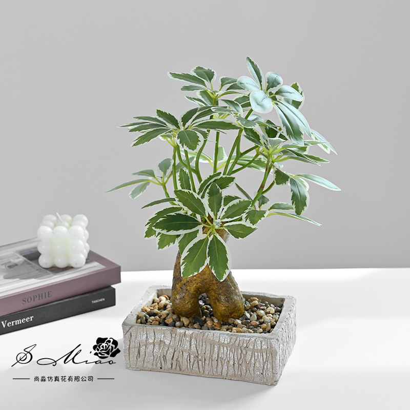 artificial flower pachira macrocarpa greenery bonsai artificial plant factory direct supply artificial flower creative home decoration artificial pot Item Picture