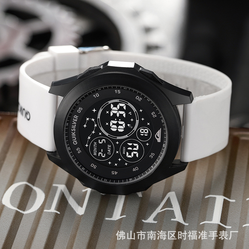 fashion men's outdoor electronic sports watch multi-function cold light digital round led electronic watch for teenagers full figure