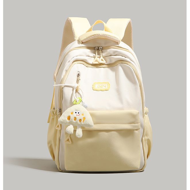 high-grade contrast color backpack 2025 new fashion female college student schoolbag large-capacity backpack short-distance travel bag Specification drawing