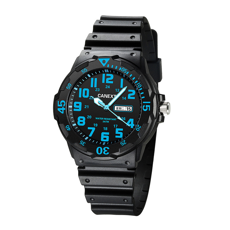 canext foreign trade cross-border hot children's watch male student trendy sports waterproof drop-resistant quartz watch Specification drawing