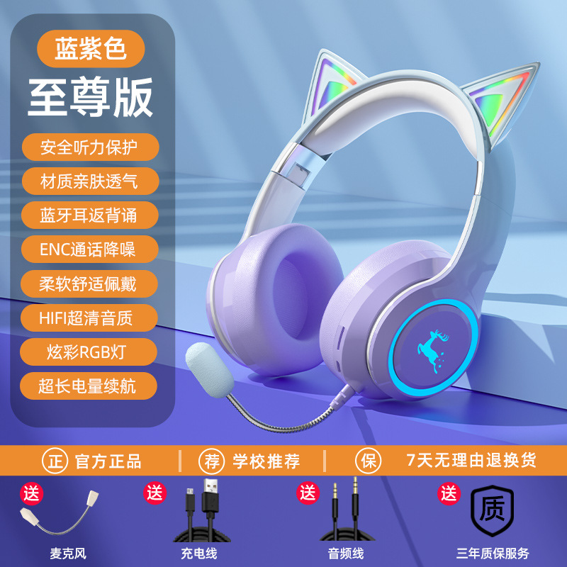 new private model endorsement artifact earphone monitor reading headset bluetooth children student learning factory customization details Picture