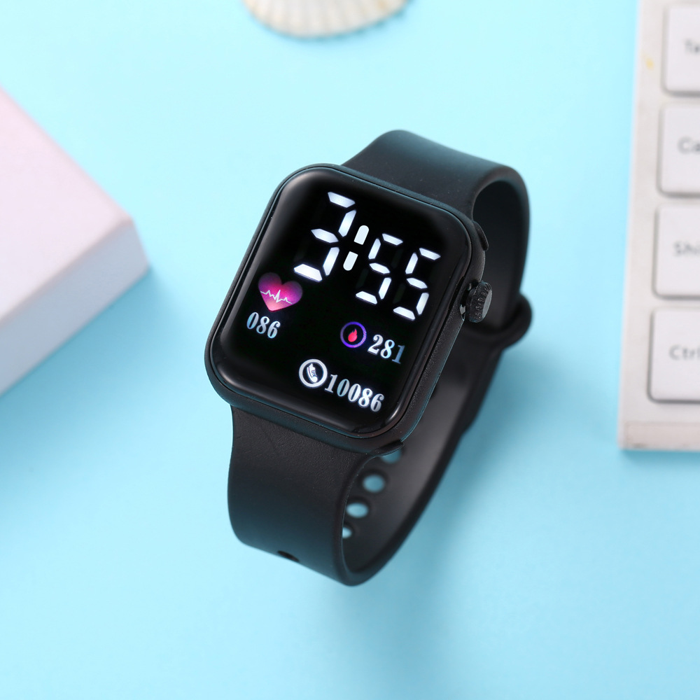 children's electronic watch time girls student girls junior high school waterproof good-looking boys and children cute watch details Picture