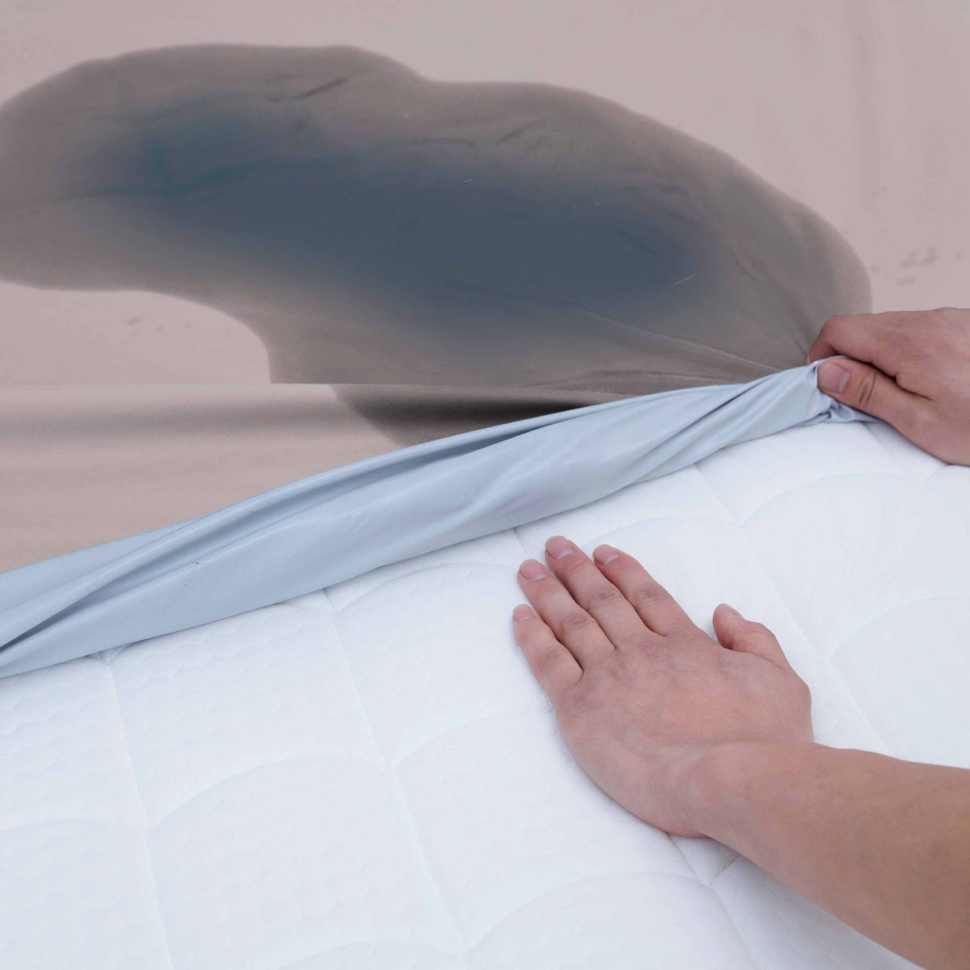 cross-border amazon waterproof mattress protector machine washable solid color mattress cover urine-proof bed sheet mattress cover american standard bedspread details Picture