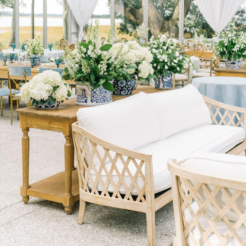 american style solid wood sofa european style french style country style rattan leisure restaurant and cafe b & b vintage furniture Item Picture