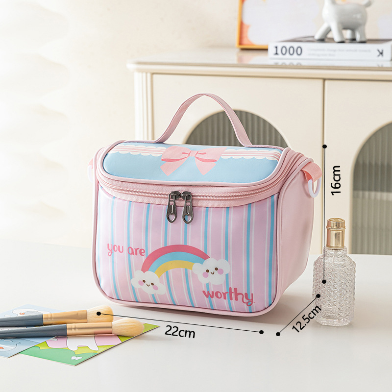 cute house cosmetic bag portable carrying case cartoon gift storage bag large capacity thickened wash bag full figure