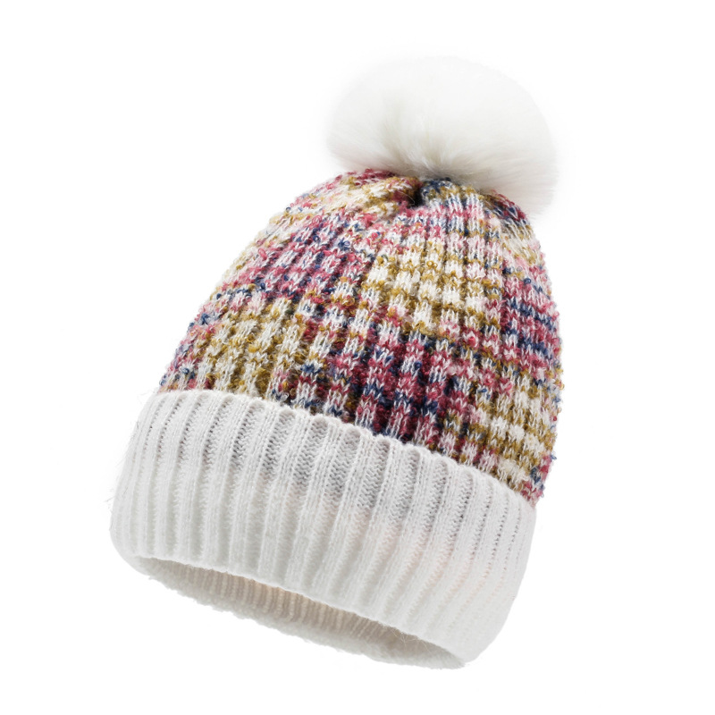 winter warm hat women's new fashion velvet padded thickened knitted hat all-match cold-resistant ladies woolen cap wholesale details Picture