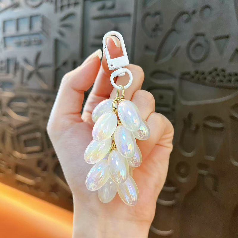 creative crystal grape keychain women's exquisite lovely bag pendant car key chain crane machines small gift wholesale Specification drawing