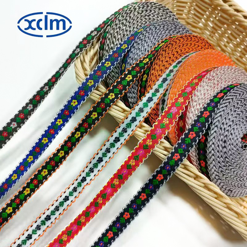 1.4cm pure cotton embroidered flower ethnic woven tape hand-decorated pastoral jacquard lace diy accessory details Picture