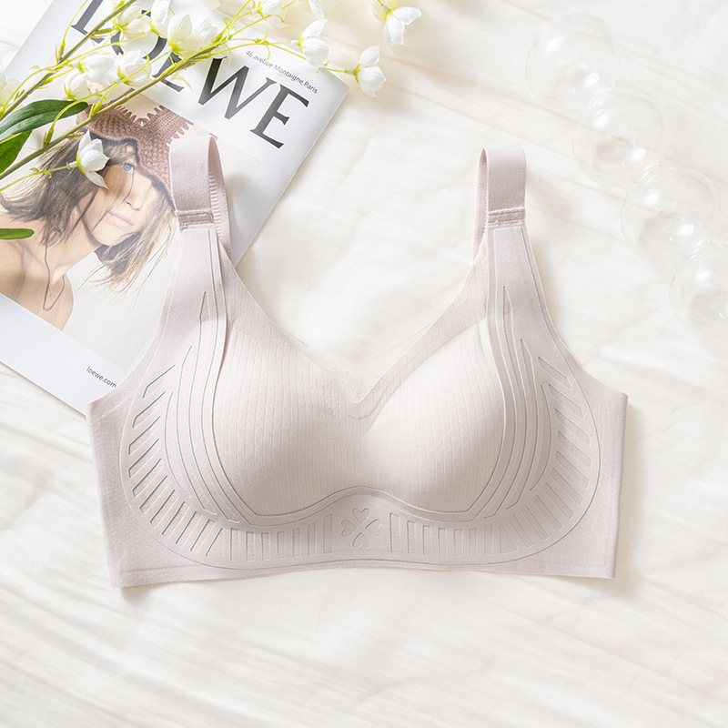 seamless underwear women's big chest small push up soft support lifting bra breast holding anti-sagging chest cross-border live broadcast Specification drawing