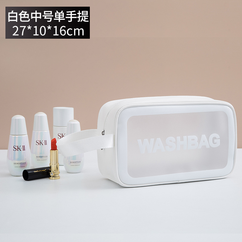 pvc frosted makeup bag simple large capacity bath bag pu waterproof portable toiletry bag portable travel storage bag Application Scenario