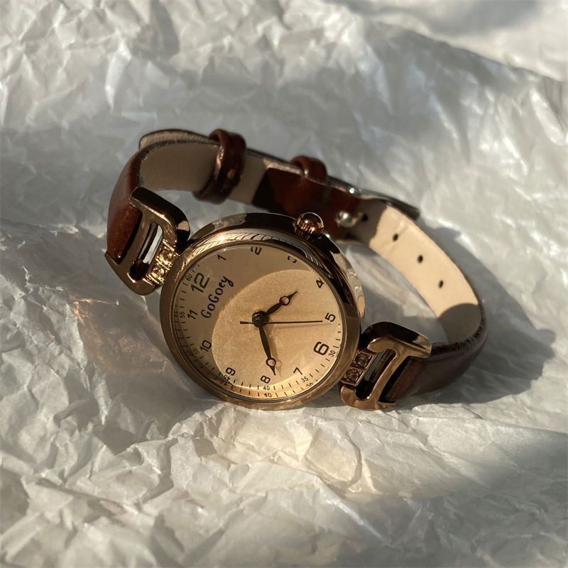 retro examination watch women's student ins good-looking light luxury british classic style small dial women's quartz watch details Picture