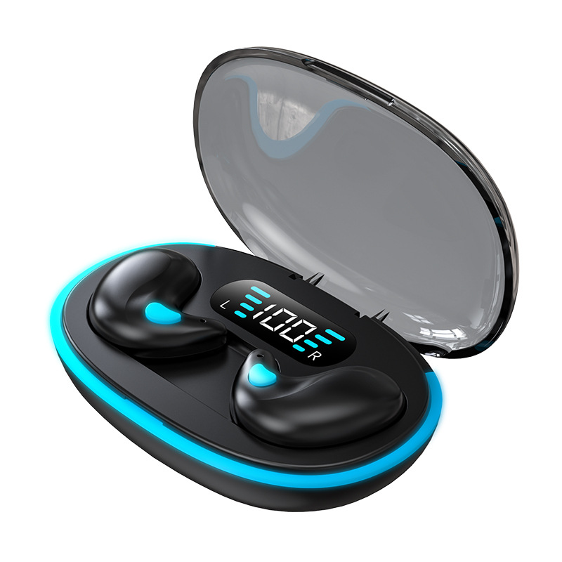 cross-border hot selling x55 sleep bluetooth headset bone conduction mini noise reduction ultra-long life battery with digital display macaron color Item Picture