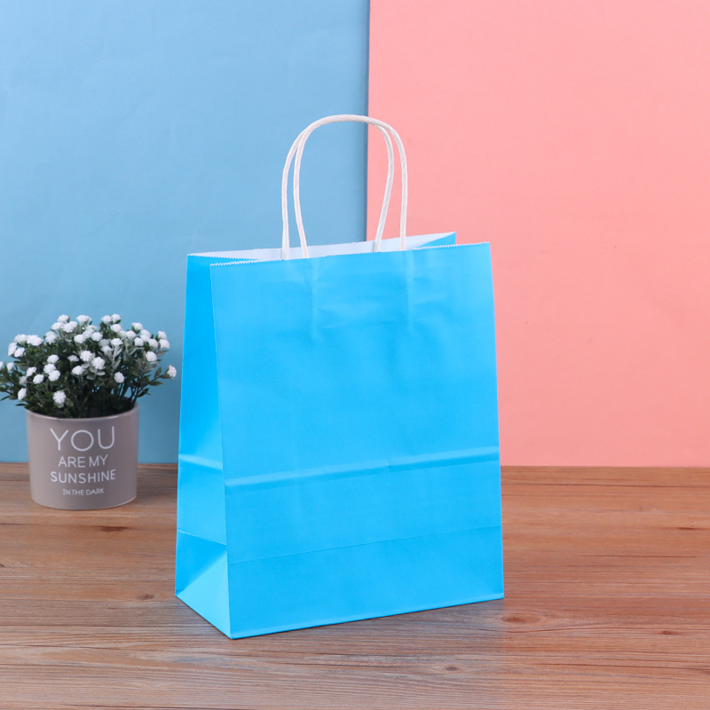 factory in stock kraft paper bag coffee milk tea takeaway kraft paper packing bag clothing baking gift handbag details Picture