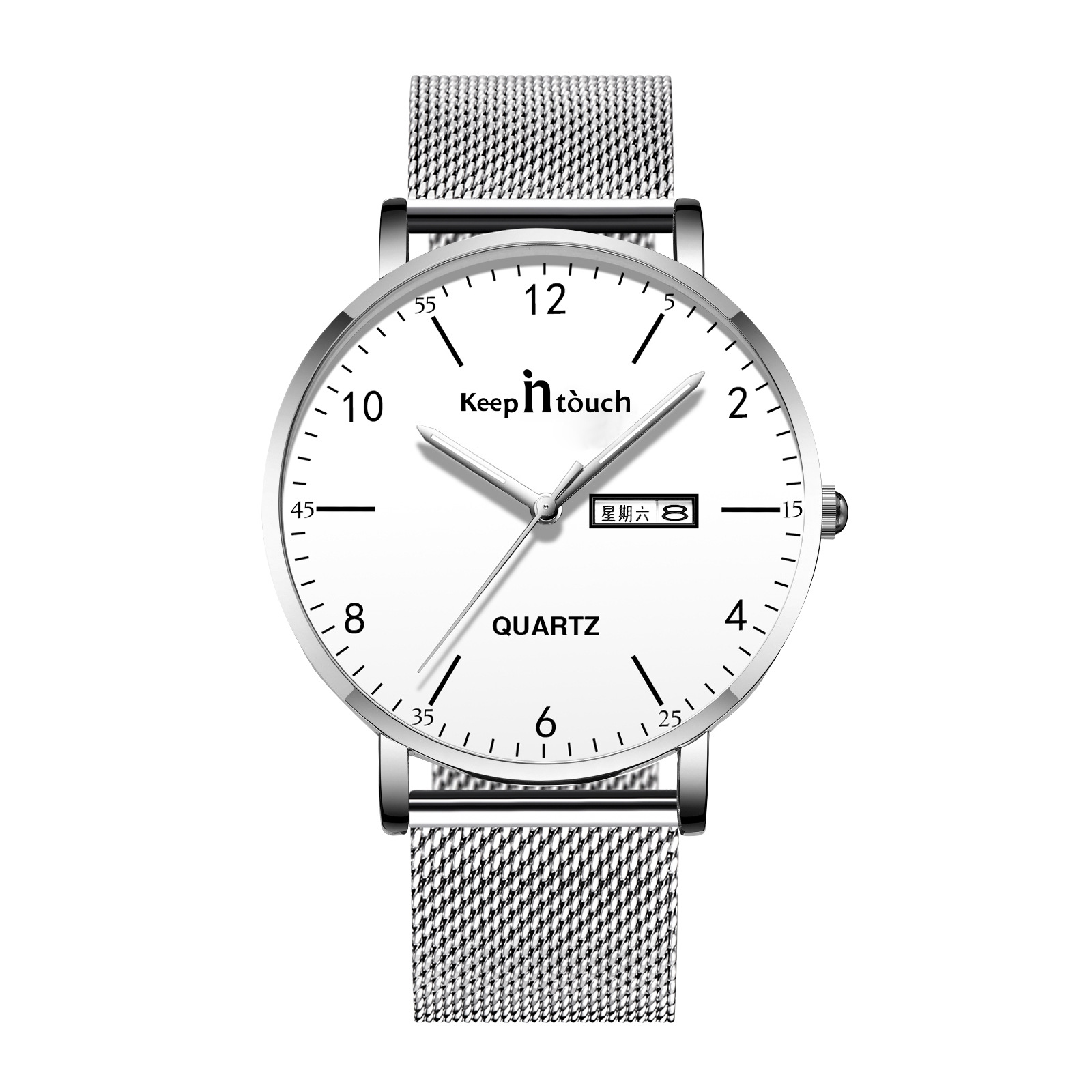 mute ultra-thin men's watch men's luminous waterproof quartz watch for junior and senior high school exams full figure