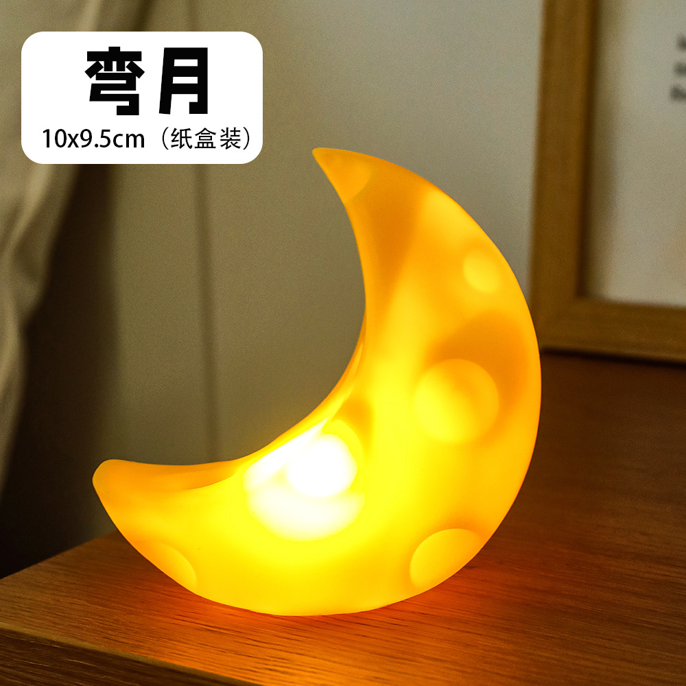 cartoon luminous night light wholesale night market stall good-looking small gift children cute led moon small night lamp Specification drawing