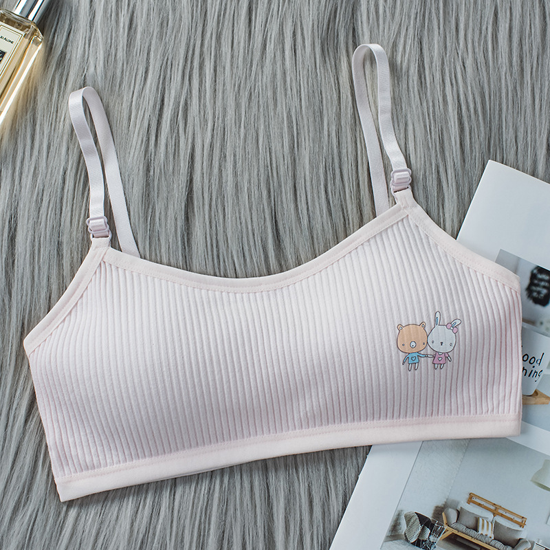 [spot delivery in seconds] student underwear adjustable cotton vest high school student junior high school development sports bra details Picture