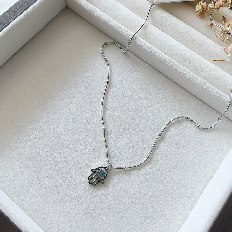 titanium steel freshwater pearl pearl pendant necklace korean style ins simple clavicle chain non-fading fashion all-matching necklace Specification drawing