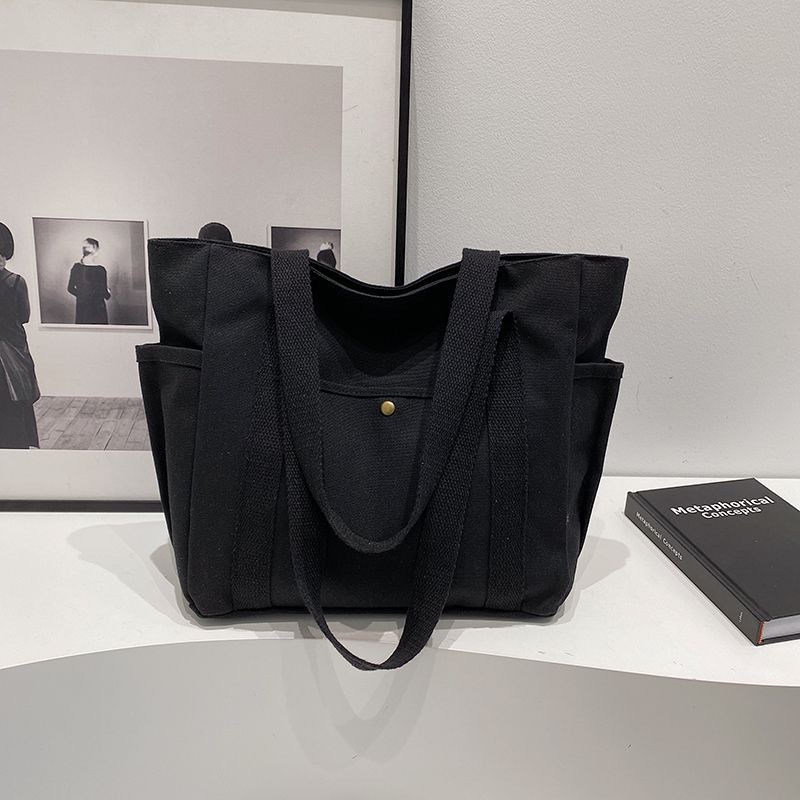 large capacity tote canvas bag for work and going out good-looking commuter's all-matching art student book one shoulder bag bag Item Picture