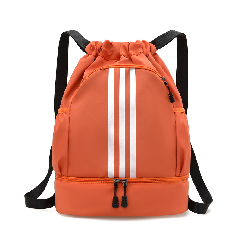 lightweight exercise double shoulder drawstring bag dry wet separation outdoor hiking cycling camping large-capacity backpack independent swimming details Picture