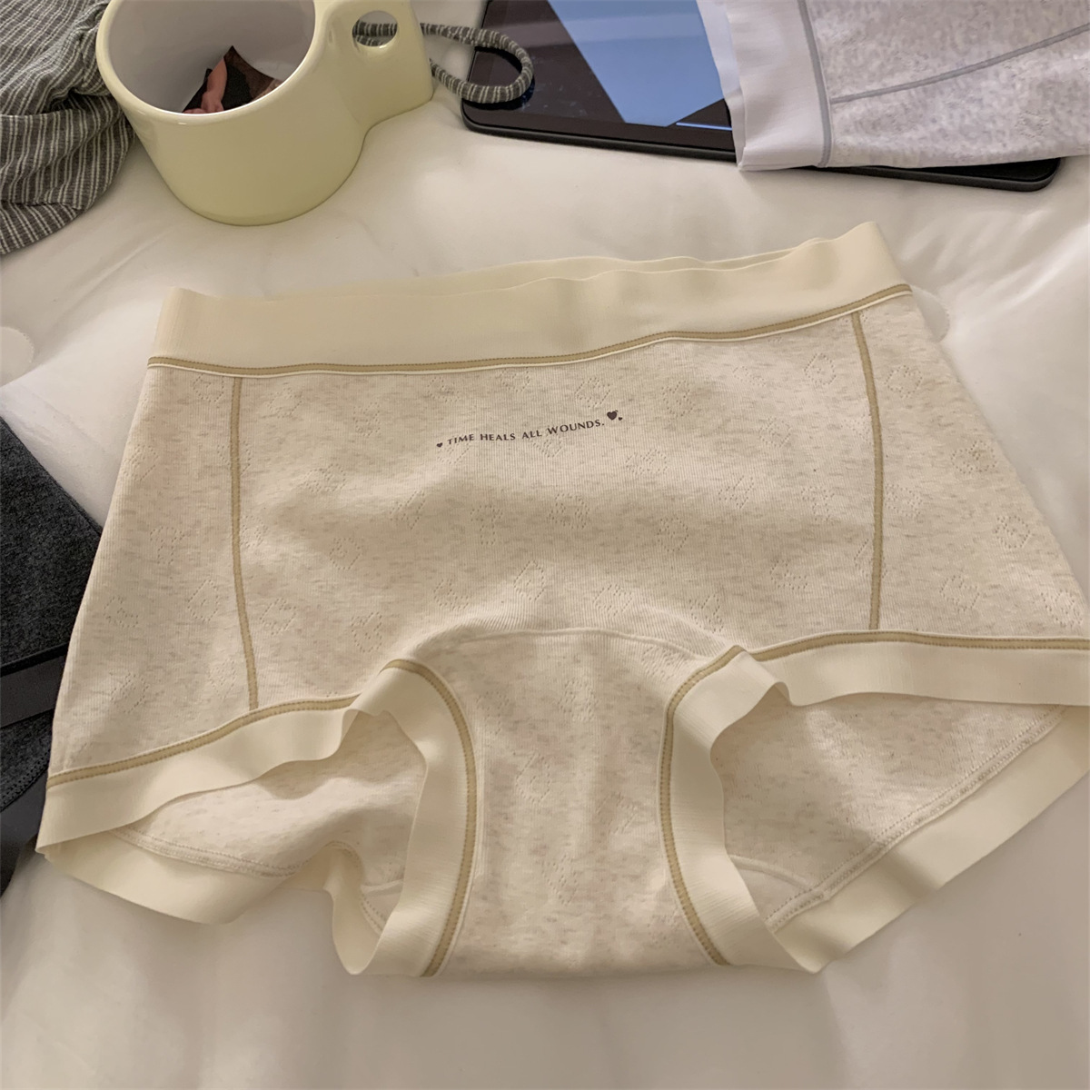 "no eight" [free rhythm] girls' boxers women's safety panties women's pure cotton antibacterial full figure