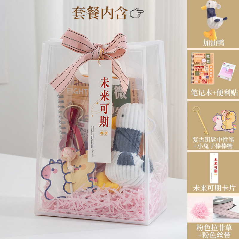 new pp transparent gift bag with hand gift plastic gift bag valentine's day birthday gift high sense handbag Item Picture