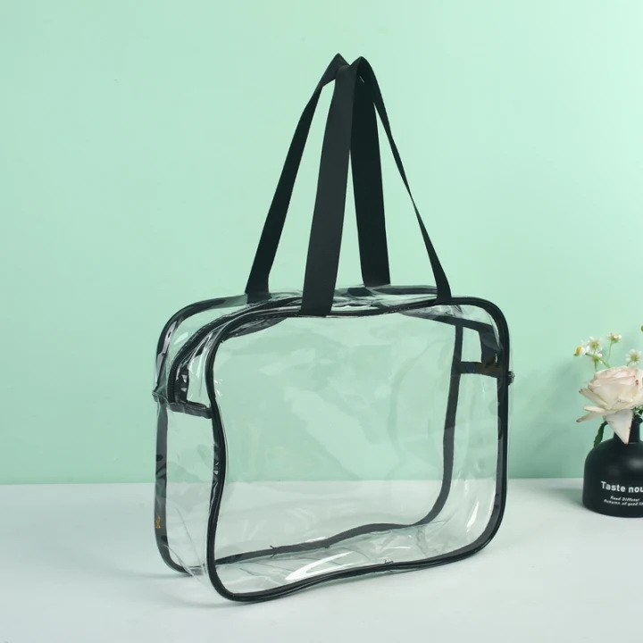pvc transparent cosmetic bag customized portable storage bag airport items buggy bag waterproof wash bag advanced spot details Picture