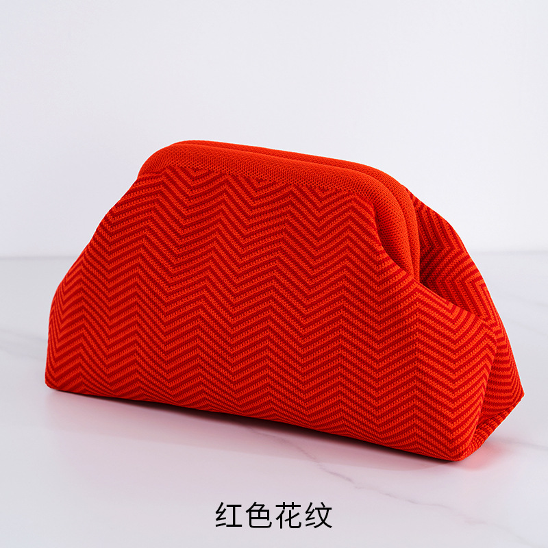 cross-border hot women's striped beach bag flying woven bag girls' commuter's all-matching striped cloud bag flying woven clutch details Picture
