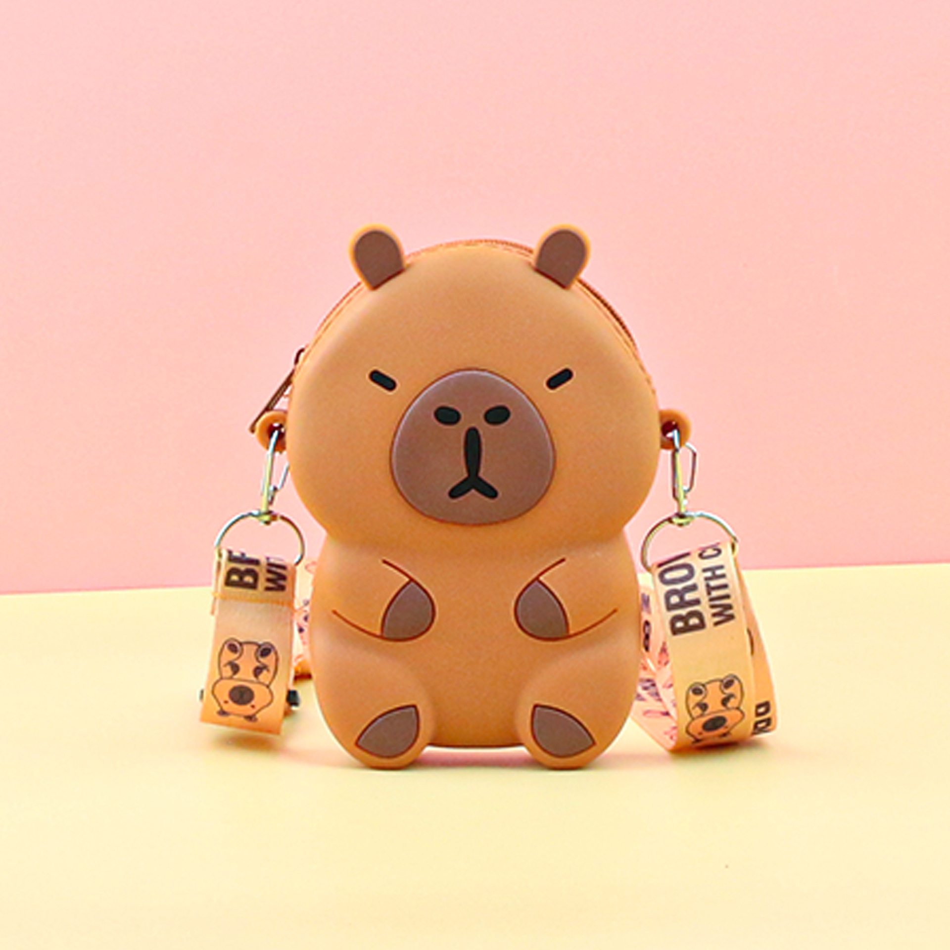 capabala silicone kid's messenger bag little girl small bag wallet cute capybara student phone bag Application Scenario