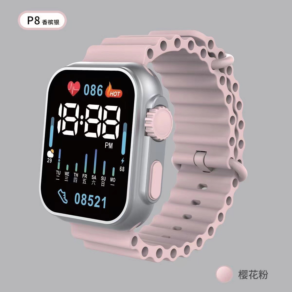 new popular led watch men's and women's weekly large dial simple fashion junior high school couple elementary school student electronic watch Application Scenario