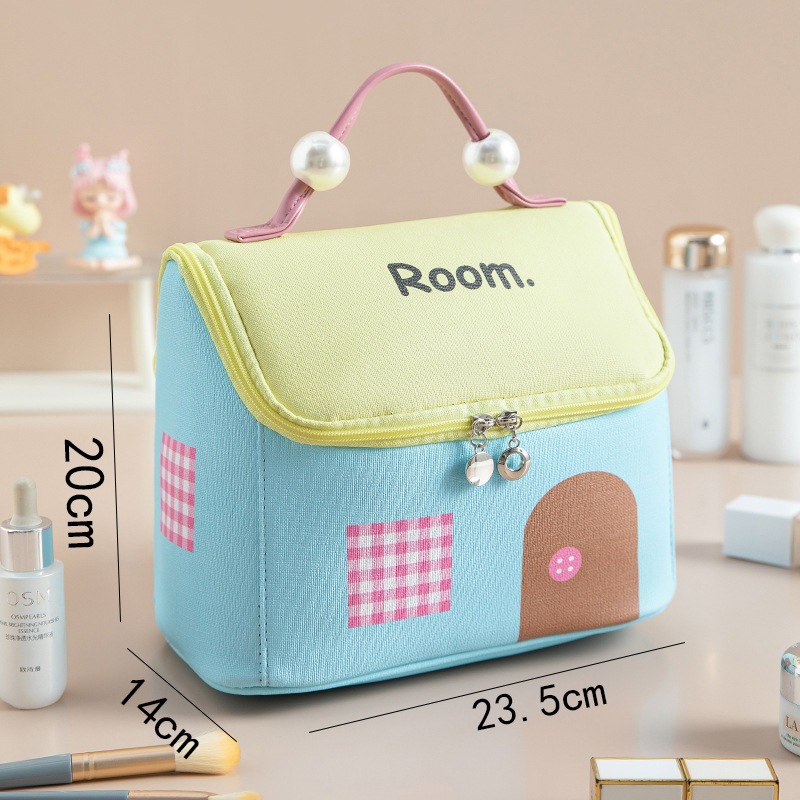 cute house cosmetic bag portable carrying case cartoon gift storage bag large capacity thickened wash bag Application Scenario