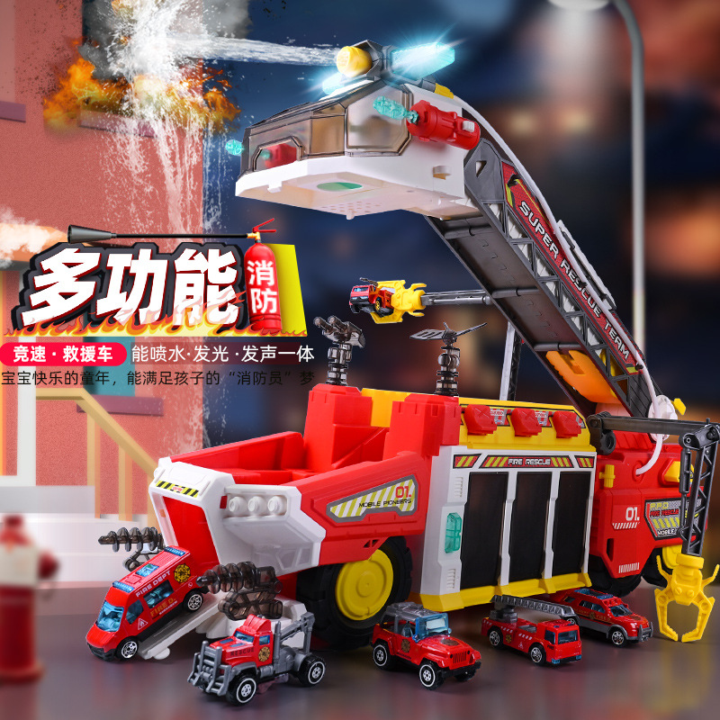 toy car sam same rescue fire truck engineering car boy police car kid big car chenghai's toy gift box Application Scenario