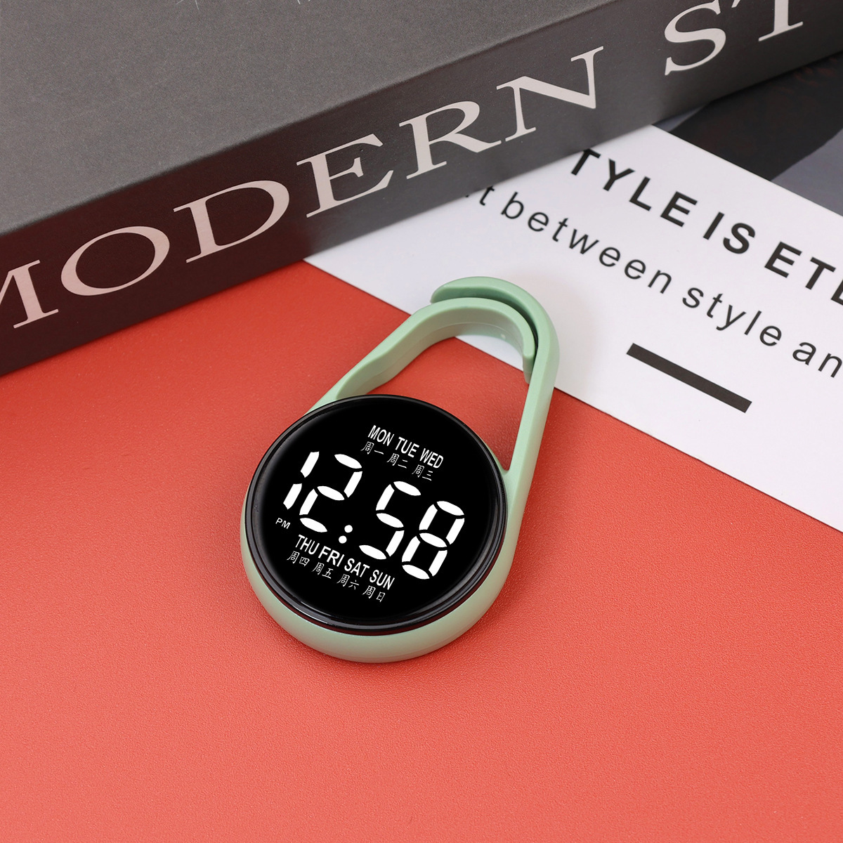 new products in stock led electronic pocket watch h3 luminous digital backpack keychain pendant student children electronic pocket watch Item Picture