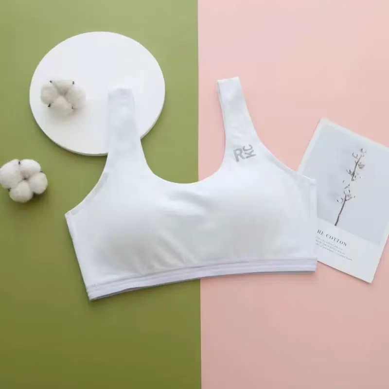 girl's bra sports underwear women's white vest student middle school students girl puberty thin details Picture