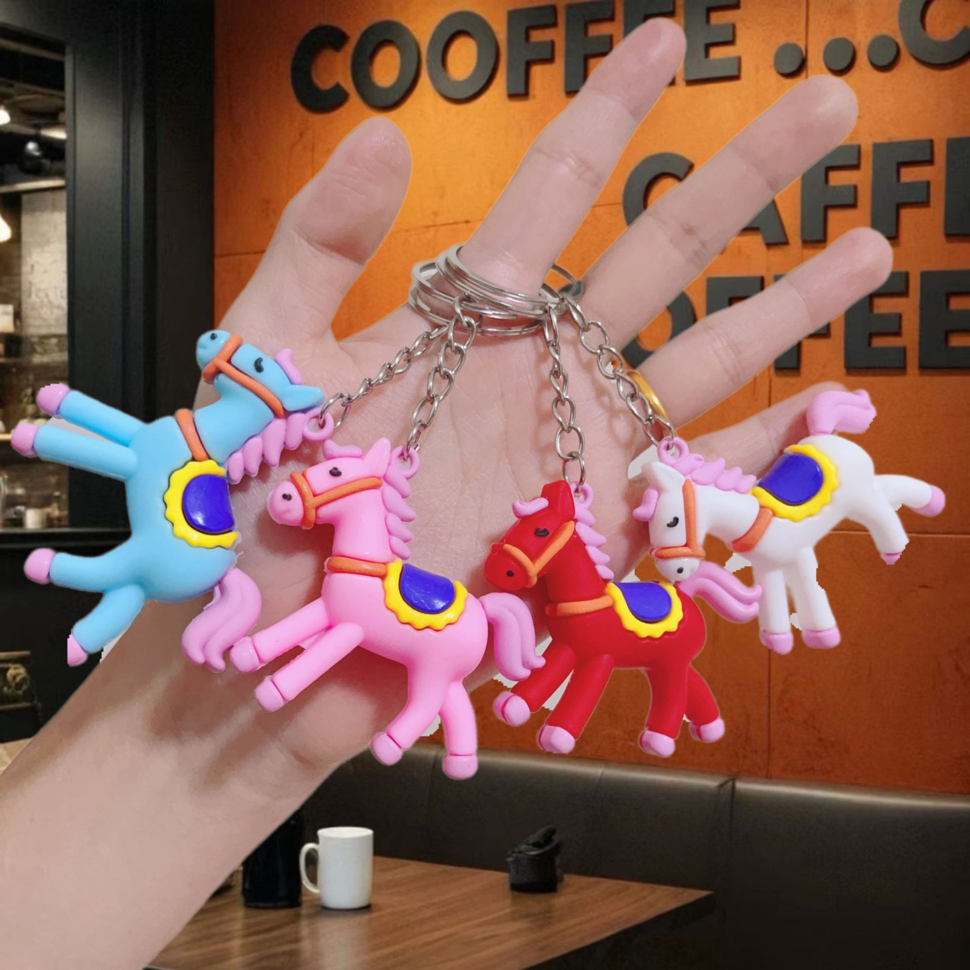 cross-border hot horse year keychain doll pendant cartoon trojan horse ornament immediately rich schoolbag chinese zodiac horse gift Item Picture