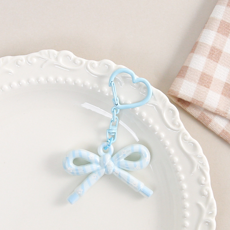 dopamine colorized decorative design bow sweet lovely key buckle bag accessories decorative pendant small gift accessories Specification drawing