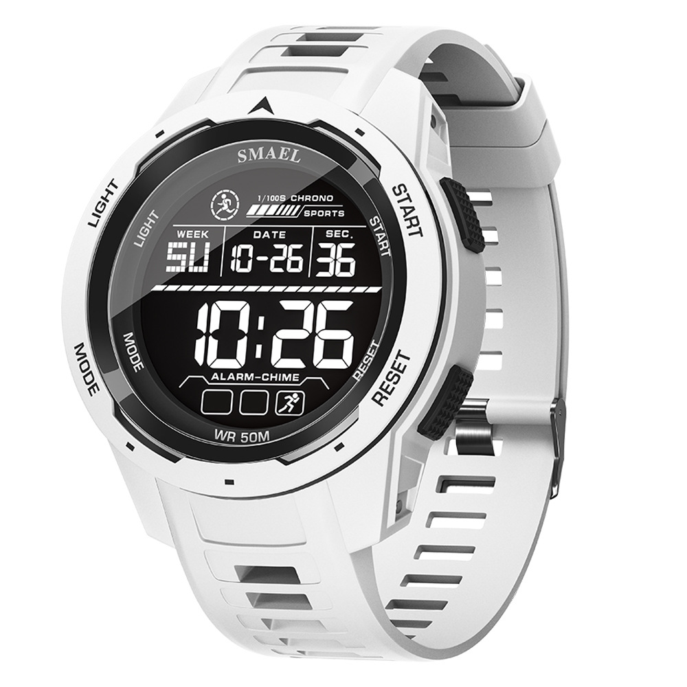 smael new neutral electronic watch led luminous digital display outdoor sports good-looking waterproof multifunctional watch full figure