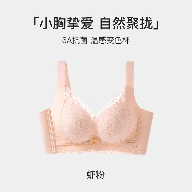 new lace underwear bra for women push up small size breast holding anti-sagging non-marking fixing cup adjusting bra details Picture
