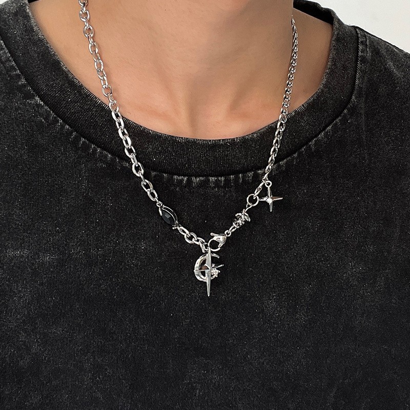 necklace men's titanium steel no fading simple all match jewelry women's sweater chain new fashion personality super hot hip hop accessories Specification drawing