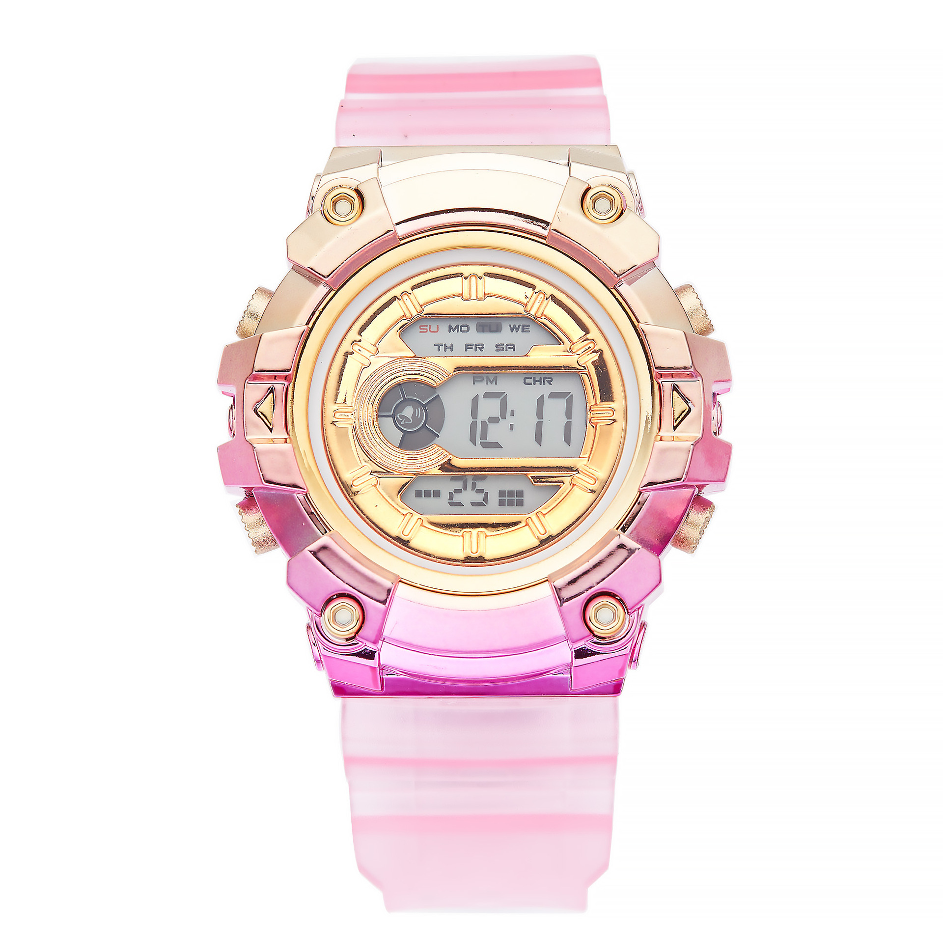 gradient color electronic watch korean fashion trendy outdoor sports cartoon children's color watch sports electronic watch Specification drawing