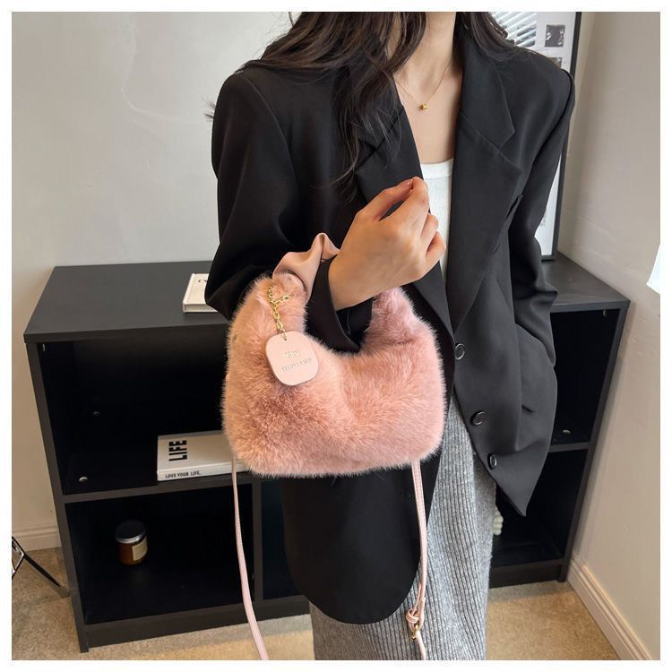 plush bag high-grade plush new handbags fall winter trend versatile niche small fashion messenger bag Specification drawing